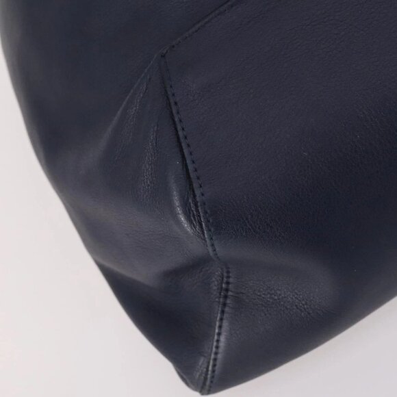 LOEWE Anagram Anton Backpack Leather Navy Silver Auth bs28942 - Picture 5 of 16